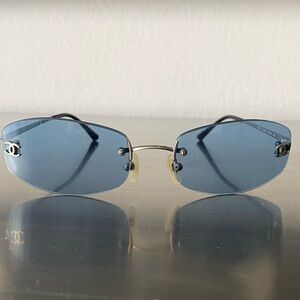 CHANEL LIGHT BLUE  LENSES, VINTAGE SUNGLASSES, PERFECT CONDITION
